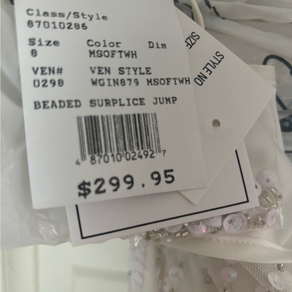 Davids Bridal Studio Sequin Spaghetti Strap Blouson Jumpsuit - Picture 5 of 8